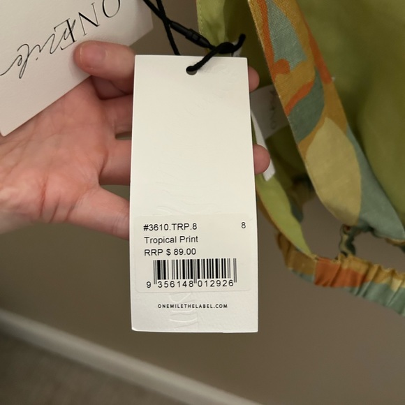 NWT ONE MILE THE LABEL JESSICA TOP AND MINI SKIRT PALM SET PRINT - Picture 12 of 14